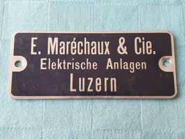 Blech Schild E. Maréchaux & Cie Elektrische Anlagen LUZERN