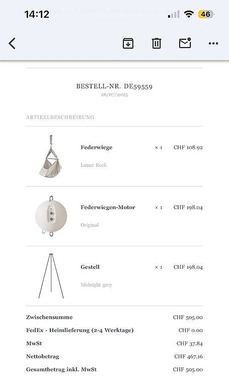 Amache: Moonboon Federwiege mit Motor und Gestell – Usato da Nohl venduto da tan_wk9k 4