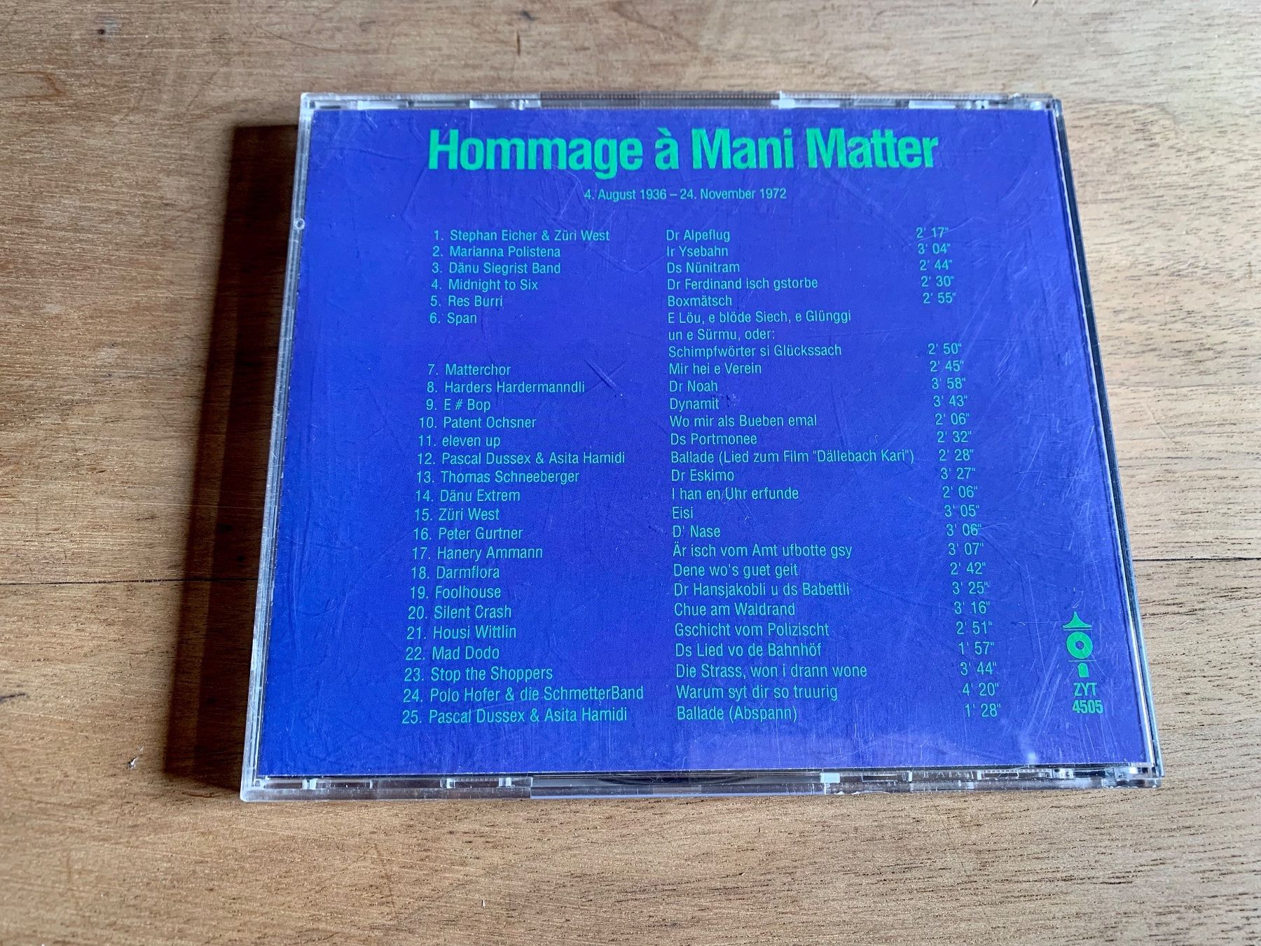CD: Hommage à Mani Matter - Matter Rock - CD – Usato da Pontresina venduto da il-bain 1