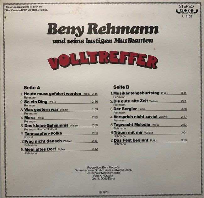 Vinyles: 4x LP’s Beny Rehmann – D'occasion à Grüningen par azulmarron 2