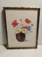 Bild kleine signierte Graphik 16 x 20 cm Aquarell evt