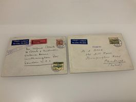 1946 2 Flugbriefe von Bern-England, einmal Express, Eil