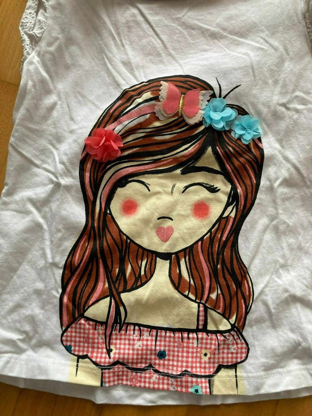 Camicette, T-shirt & Top: Kurzarm Shirt mit Mädchen inkl. passendem Haarband – Usato da Muttenz venduto da Juvenile33 1