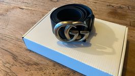 Gucci-Ledergürtel 100 cm, Schnalle Silber