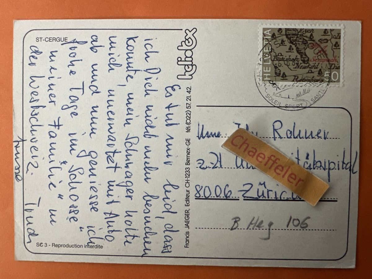 Cartoline postali: 1983 St-Cergue – Usato da Zürich venduto da Chaeffeler 1