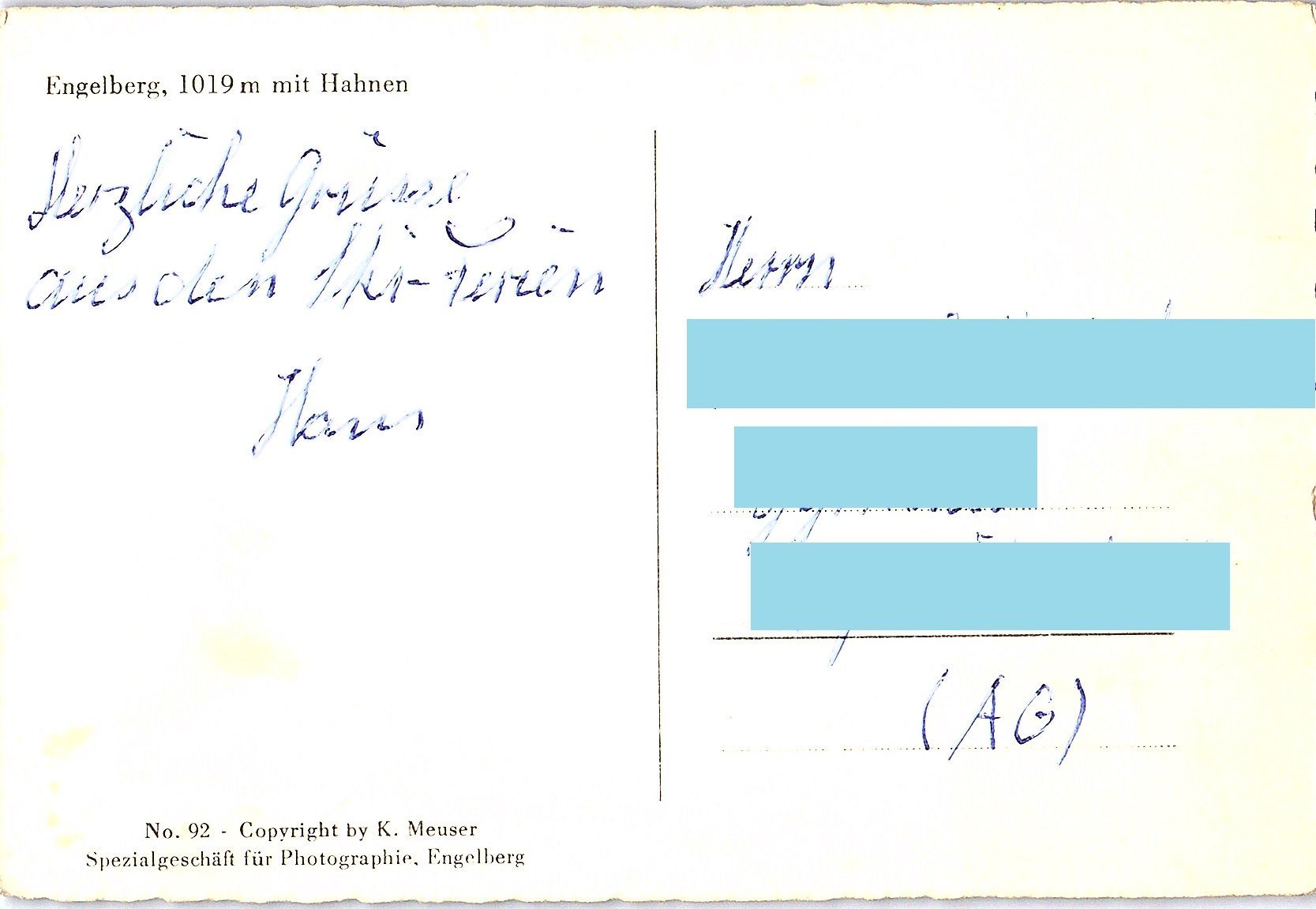 Ansichtskarten: AK ENGELBERG mit Hahnen 1960 – Gebraucht aus Würenlos von KKMeister 1
