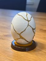Kintsugi Dekoratives Ei (Weiss) – Tischdeko / Geschenkidee