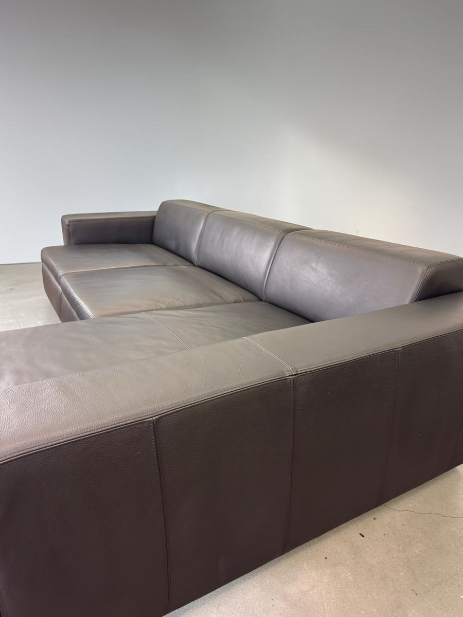 Divani: Ecksofa aus echtem Rindsleder, schwarz, mit Bettfunktion – Usato da Fehraltorf venduto da Sofalab.swiss 6