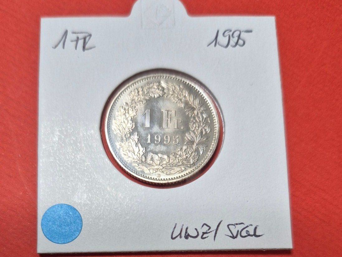 Tutti le monete: 1 Franken 1995, unzirkuliert – Nuovo e nell'imballaggio originale da Alpnach-Dorf venduto da hansimaa49