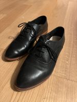 Schwarze Damen Schnürschuhe Leder Gr. 39