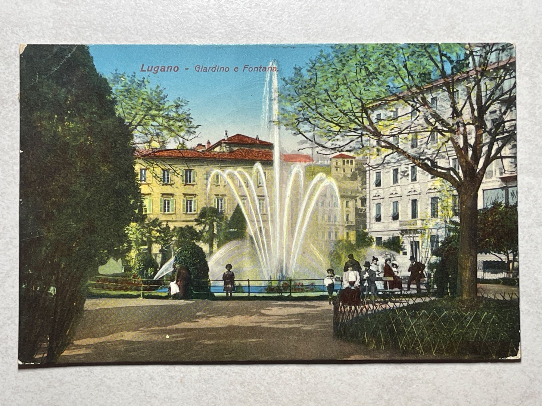 Cartoline postali: Alte Ansichtskarte Lugano, Giardino e Fontana – Usato da Strengelbach venduto da Aschatan5
