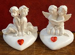 2 Süssen Engel Figuren auf Herz mit Sternchen Deko Figur-Neu