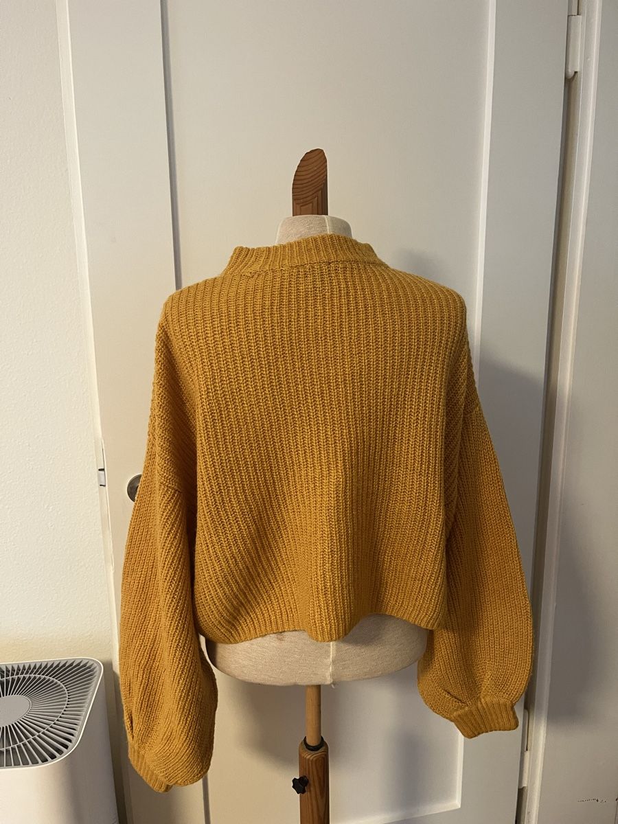 Maglioni & Felpe: Warmer Strick-Pullover in Senfgelb mit Ballonärmeln, 36 – Usato da Zürich venduto da Mrstm4 1