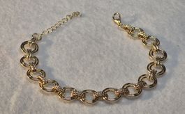 Bracciale catena a cerchi color oro nuovo con chiusura