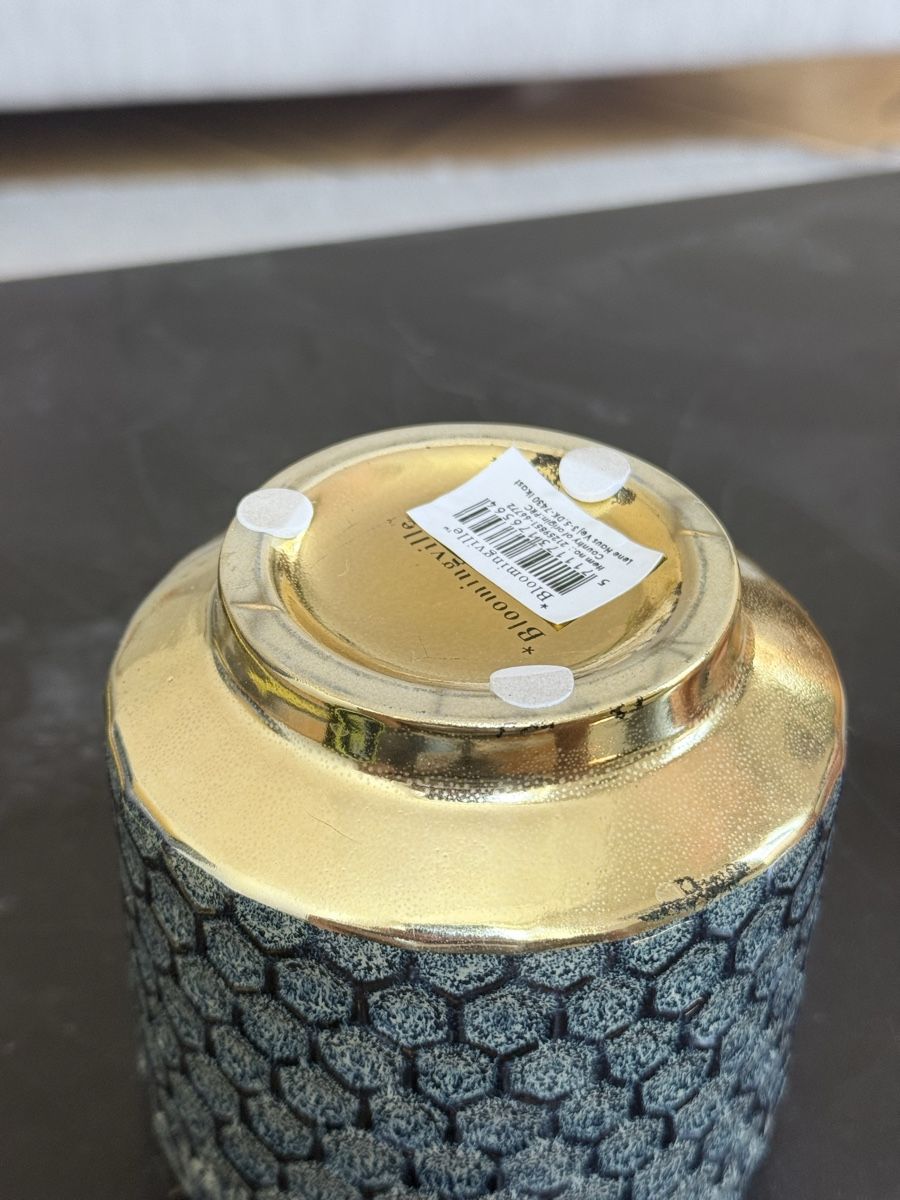 Blumentöpfe: Kleiner süsser Blumentopf blau/grau/gold – Gebraucht aus Zürich von m.y.r. 3