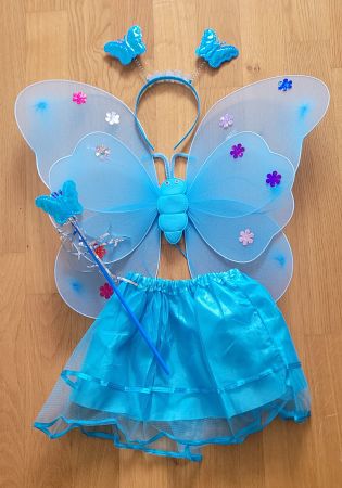 2 set x Schmetterling Kostüm Set,  Blau/NEU