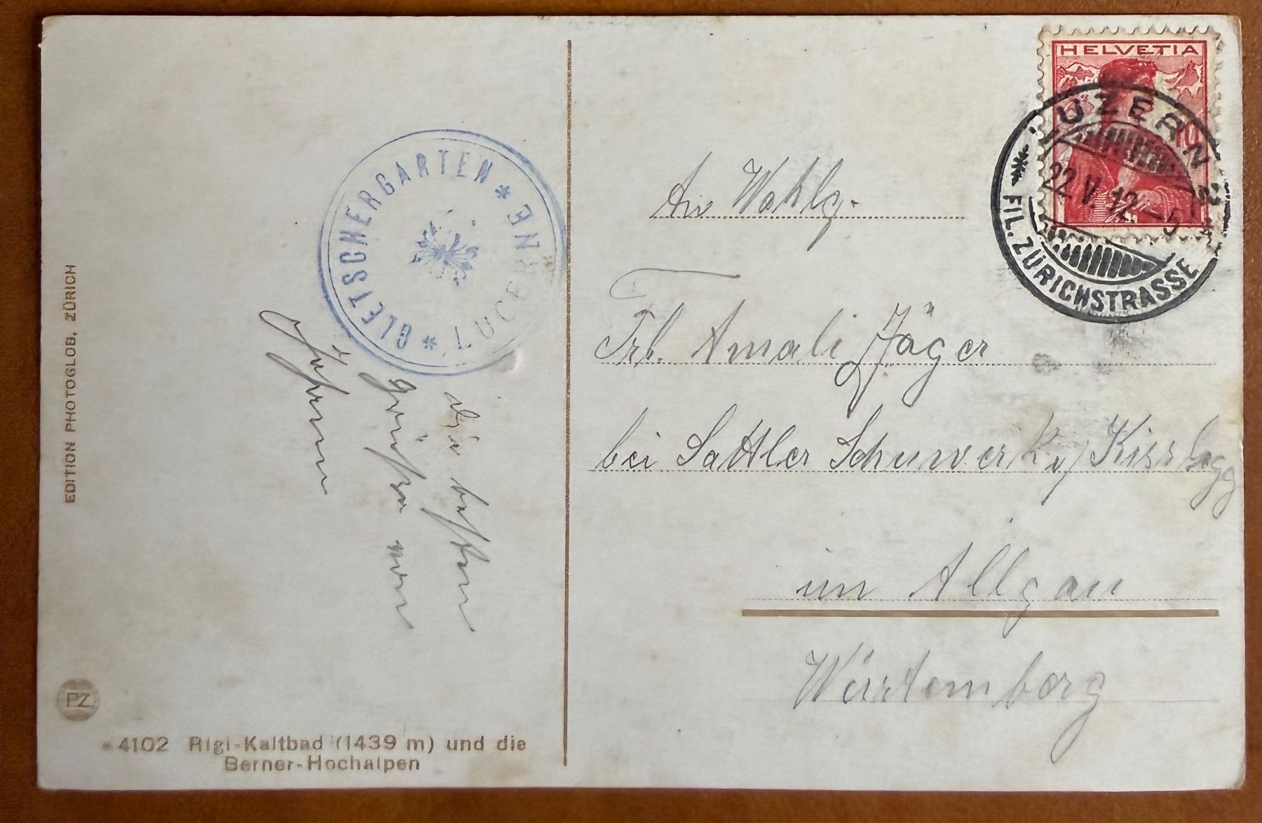 Cartoline postali: Rigi - Kaltbad - 1912 – Usato da Lutry venduto da Ediego 1