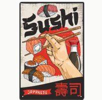 Blechschild - Sushi japanische Küche 30x20cm