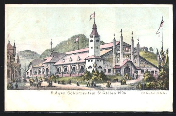 Cartoline postali: St. Gallen, Eidgenössisches Schützenfe – Usato da Berlin venduto da bartko-reher