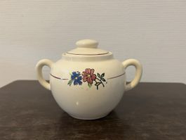Vintage Floral Zuckerdose mit Deckel - Cottagecore Decor