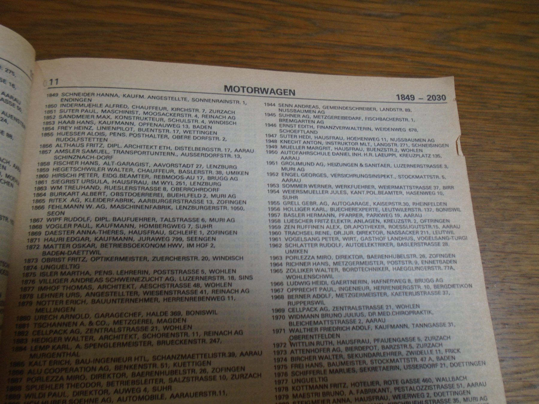 Libri: Autoindex 1986 Aargau – Usato da Niederlenz venduto da Cedros58 2