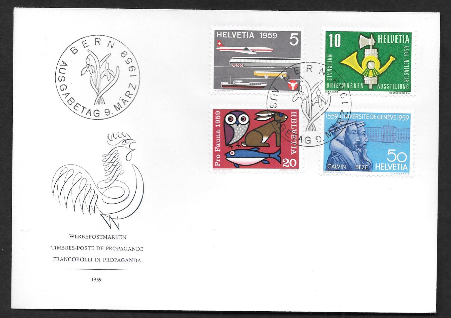 Tous les timbres: FDC Serie 343 - 346 Werbemarken ET Bern 9.3.1959 – Neuf (Voir description) à Olten par clotaldi