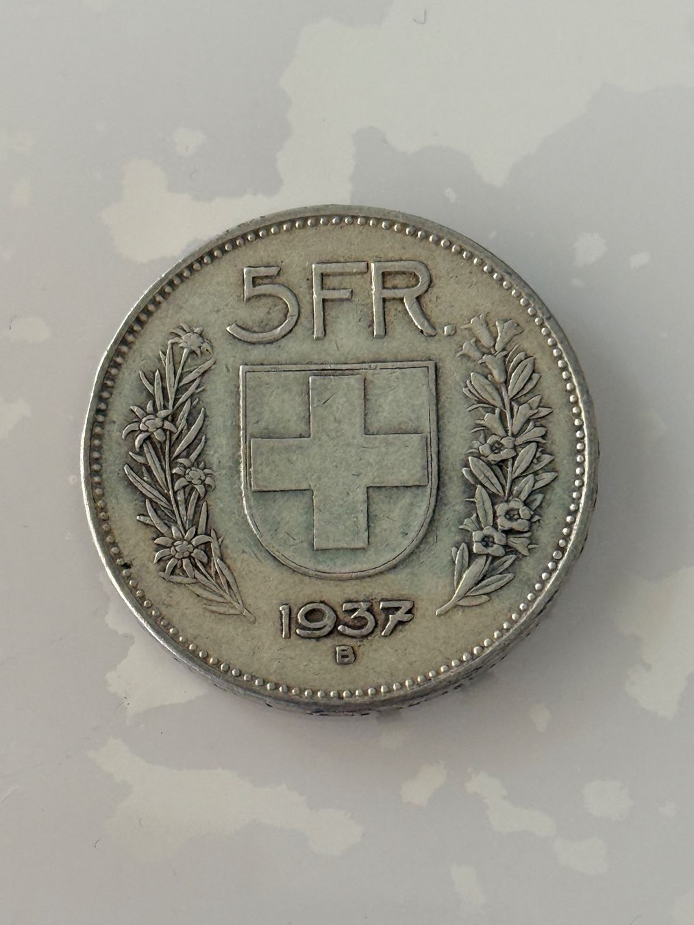 Tutti le monete: 5 Franken 1937  Rar – Usato da Wallisellen venduto da SWISS_SILVER1 1