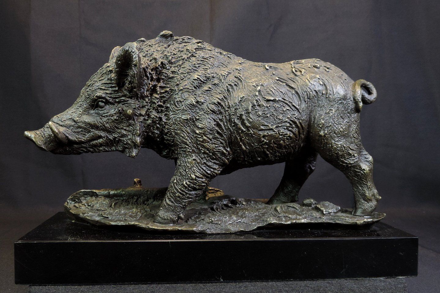 Statuette: Signierte Bronze Figur, Wilschwein – Usato da Duggingen venduto da roterbambus 3