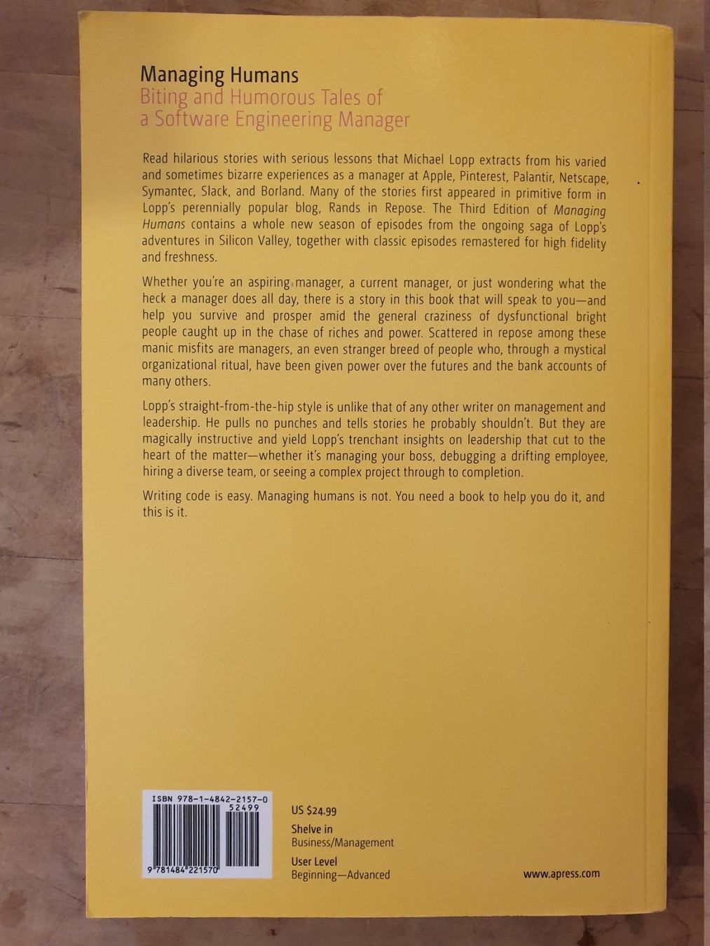 Libri: Managing Humans - Michael Lopp - Apress - Englisch – Usato da Zürich venduto da loosebone 7