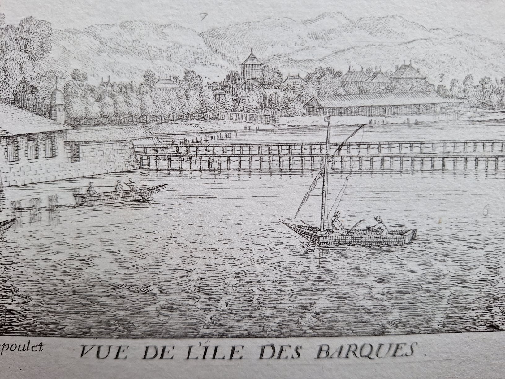 Incisioni: GENEVE  ILE DES BARQUES – Usato da Bevaix venduto da bohrap 1