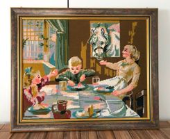 57 x 47/Gobelin Szene Bilderrahmen rustikal Feeling