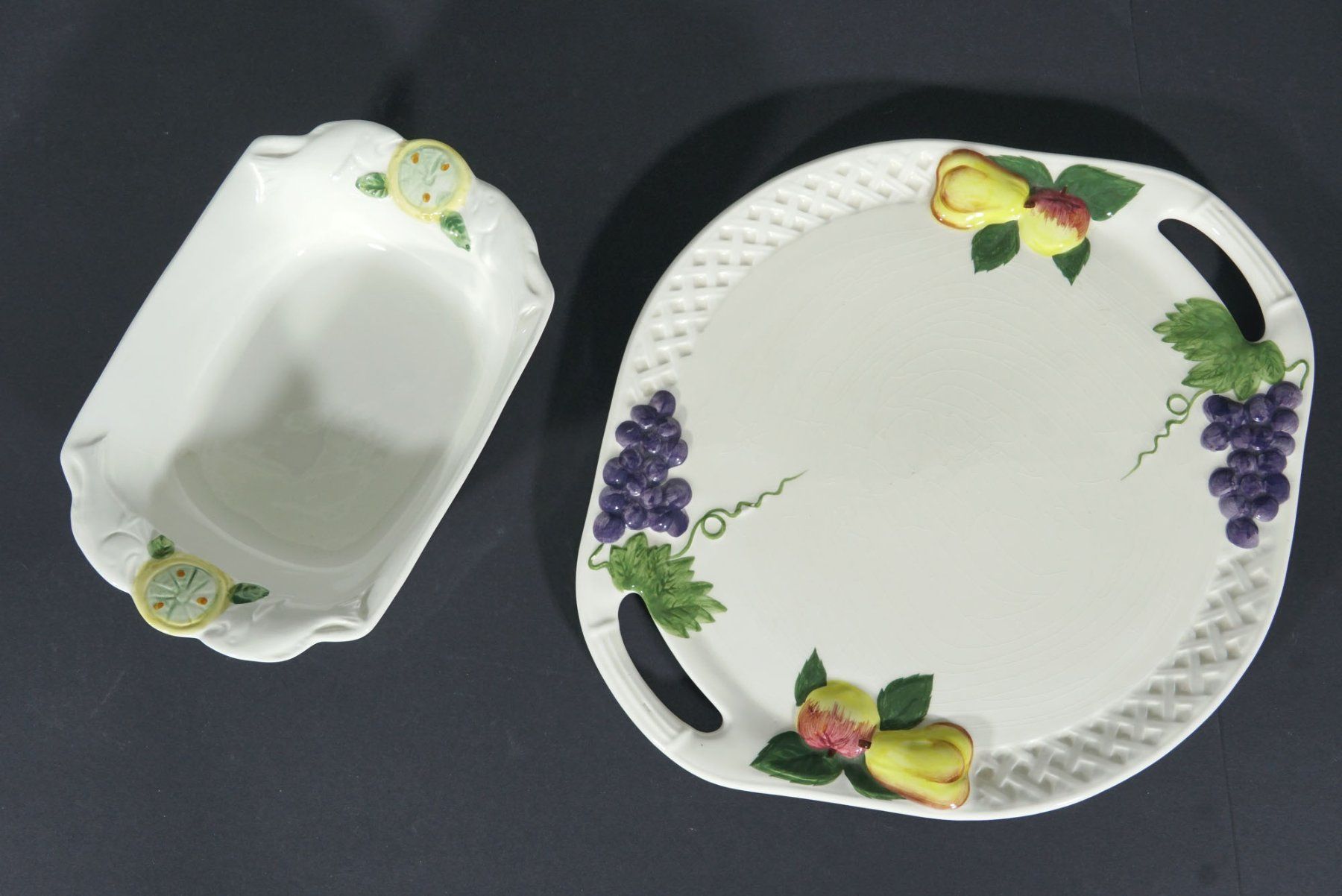 Set di piatti: Majolika Obstplatte und Schale – Usato da Meggen venduto da Trouvaillen 1