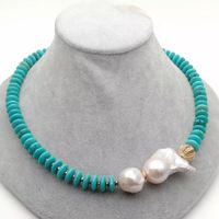 Wunderbar Türkis Perlen Halskette Collier Perle Turquoise