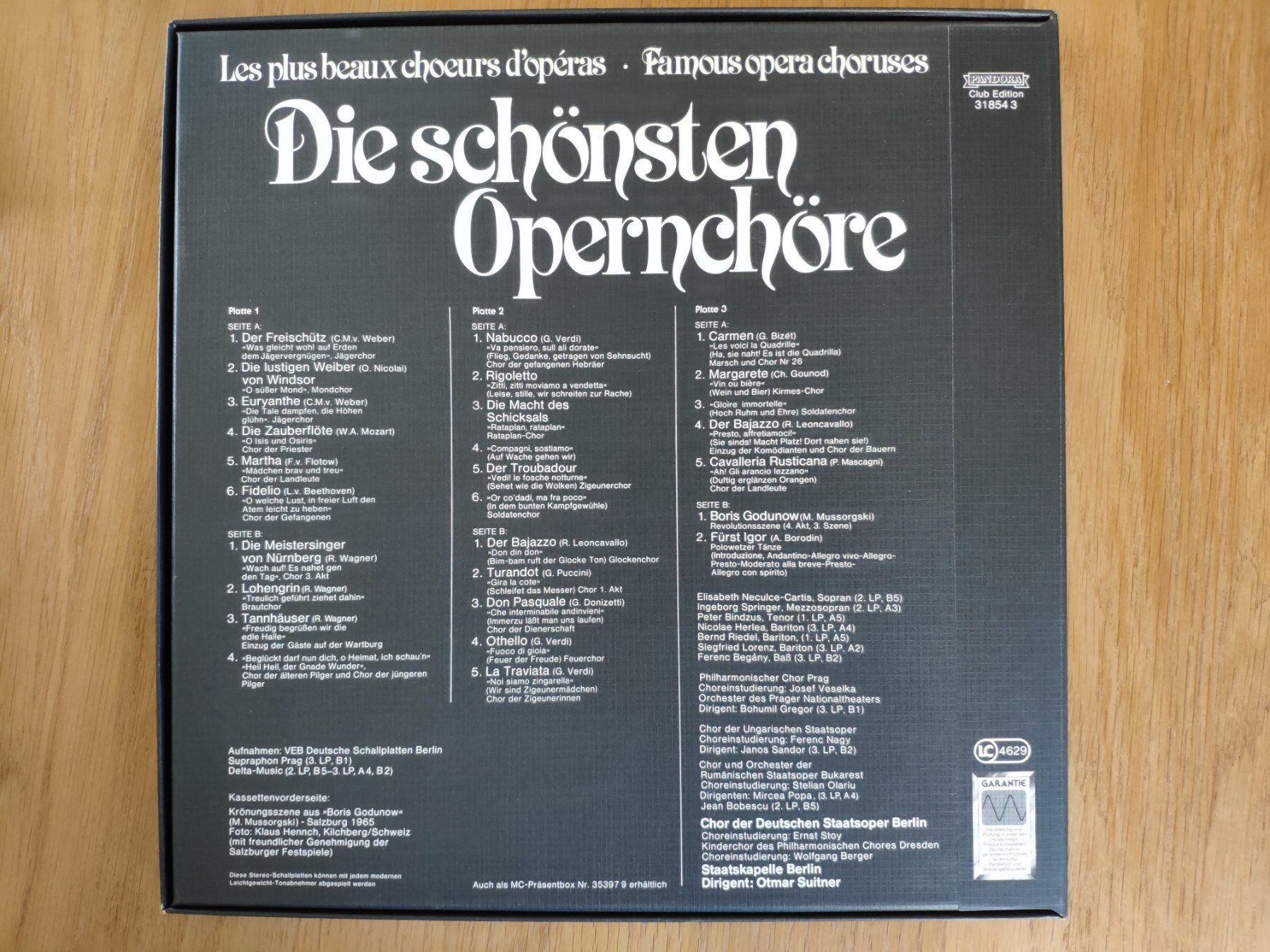 Dischi in vinile: 3 LP Opern Chöre Staatsoper Berlin usw. – Usato da Volketswil venduto da Spacepanda 1