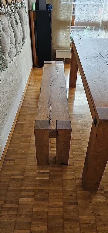 Set di tavolo e panche: Esszimmertisch aus massiver Eiche inkl. Sitzbank – Usato da Arisdorf venduto da Gti66 3