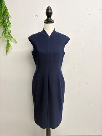 Akris Etuikleid 36 Kleid dunkelblau knielang