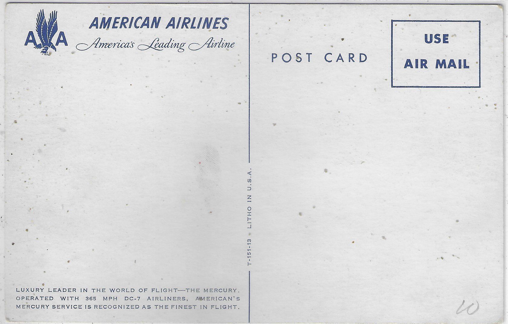Cartoline postali: American Airlines - DC-7 – Usato da Ettingen venduto da Kartenplanet 1