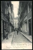 AK Winterthur, Schmidgasse mit Passanten