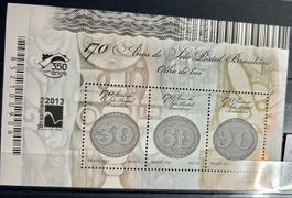 Bloc de timbres 170e anniversaire du timbre poste brésilie
