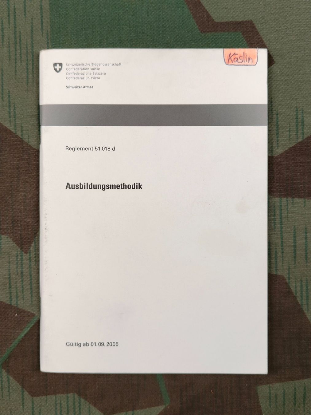 Schweizer Armee Uniformen: Reglement 51.018 d Ausbildungsmethodik – Gebraucht aus Bauma von SwissMilitaria