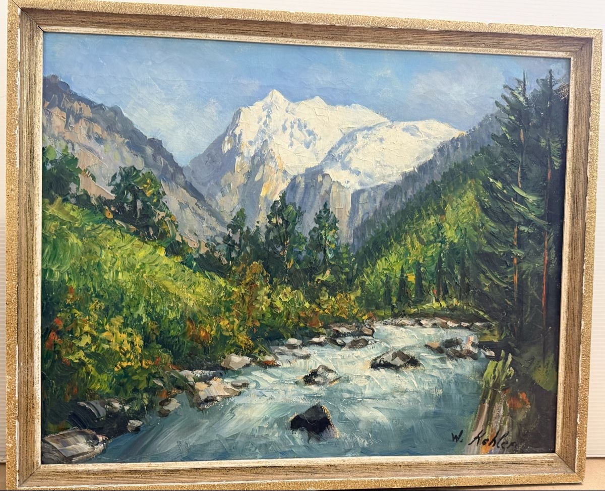 Dipinti: W. Kehler - Ölgemalde - Lütschinenschlucht – Usato da Solothurn venduto da NUVICO 3