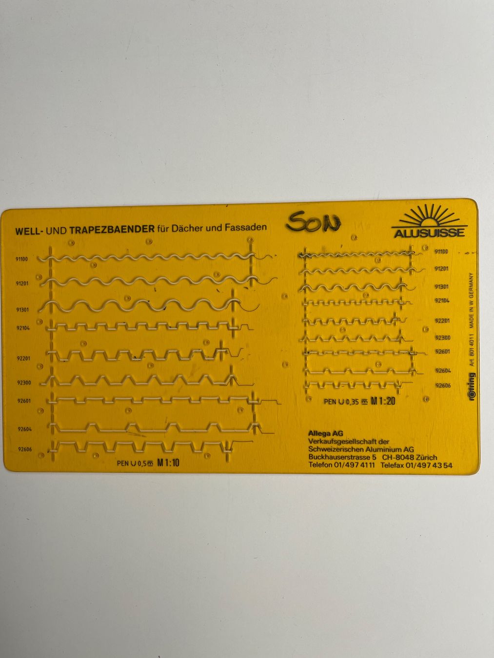 Rotring Sciablone: Rothring Schablone: Well- + Trapezbänder – Usato da Matzingen venduto da carola71