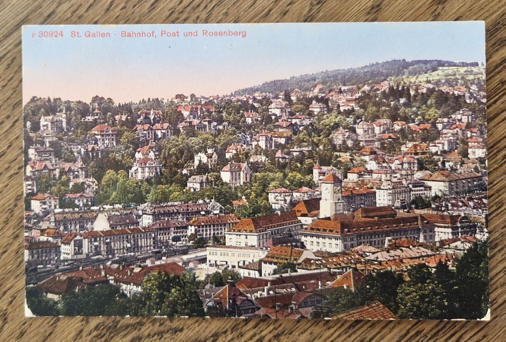 Cartoline postali: St. Gallen, Bahnhof und Post 1916 – Usato da Ebikon venduto da Donar50