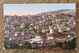 St. Gallen, Bahnhof und Post 1916
