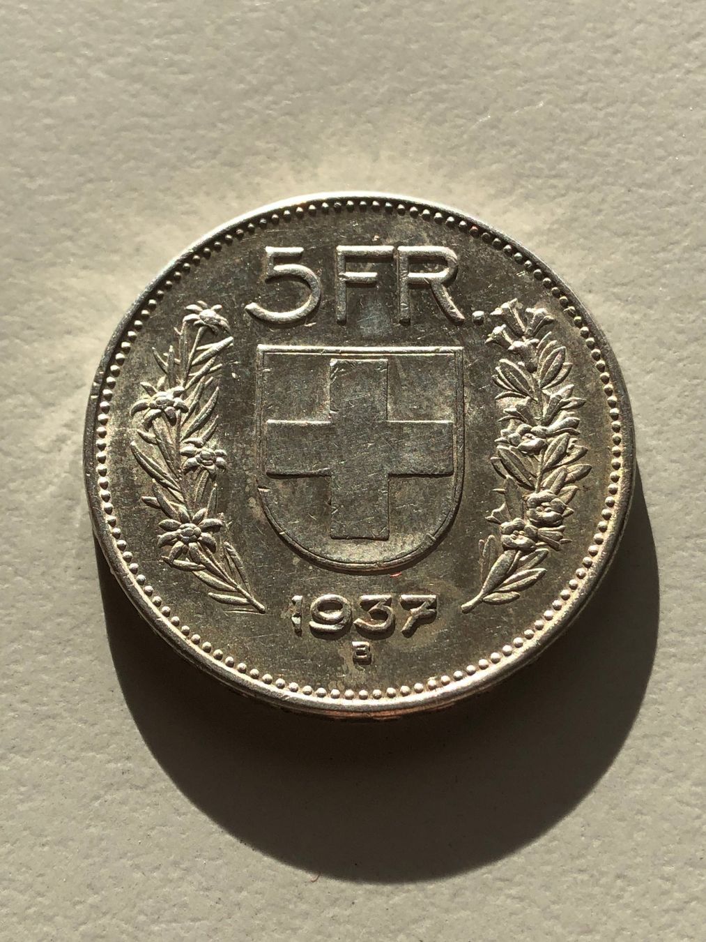 Toutes les monnaies: 5 Fr. 1937 – D'occasion à Schötz par Odpa
