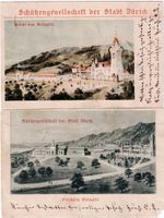 Schweiz, 2 Ansichtskarten Zürich, 13.6.1898 nach Wildegg