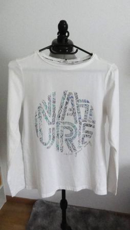 Shirt langarm, weiss mit Aufdruck
