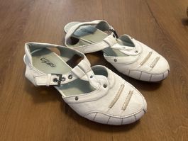Mary Jane Schuhe Sandale Leder Weis Gr 40