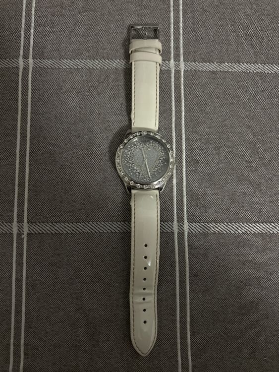 GUESS Orologio analogico da donna in acciaio inox con cinturino in, Blu/oro rosa/bianco, misura unica, Nova