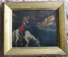 Ritter, Schimmel, Fluss, antik, oft italienisch od. flämisch